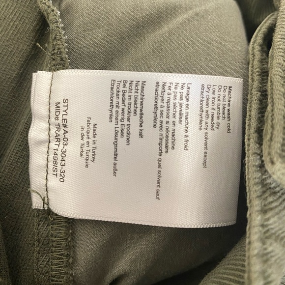 Anine Bing Kennedy Cargo Pants In Washed Khaki Green Size 29 - Picture 13 of 13